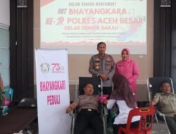 Dalam Rangka HUT Bhayangkara Ke-79, Polres Aceh Besar Gelar Donor Darah