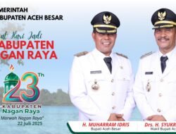 Bupati Aceh Besar Muharram Idris Ucapkan Selamat HUT Ke 23 Kabupaten Nagan Raya