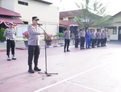 Kapolres Pidie Pimpin Apel Kesiapan Pengamanan Aksi Unjuk Rasa Mahasiswa Jabal Ghafur