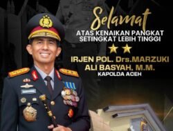 Selamat atas kenaikan pangkat Kapolda Aceh Irjen.Pol.Drs.Marzuki Ali Basyah,M.M