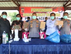Kapolres Aceh Besar Pimpin Pemusnahan Bukti Narkotika , Ini Wujud Nyata Keseriusan Berantas Narkotika