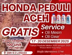 Servis Gratis Honda Peduli Aceh