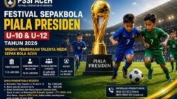 Festival Piala Presiden U-10 dan U-12 Digelar di Banda Aceh, PSSI Aceh Buka Pendaftaran