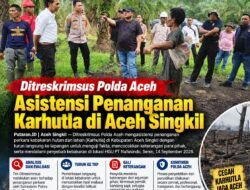 Ditreskrimsus Polda Aceh Asistensi Penanganan Karhutla di Aceh Singkil